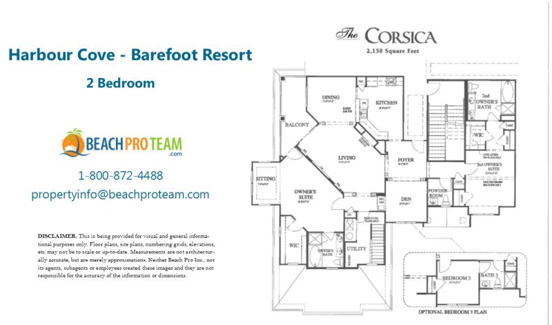 Barefoot Resort - Harbour Cove Corsica Floor Plan - 2 Bedroom